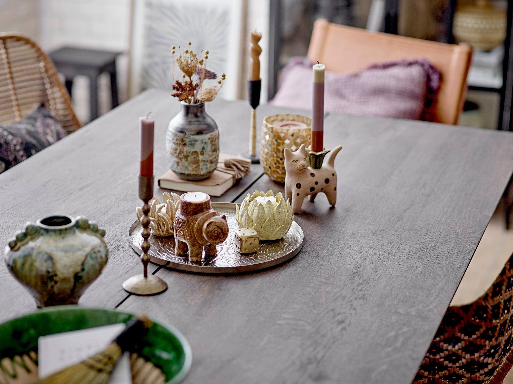 Vaza decorativa din ceramica, Crina Maro, Ø11xH16 cm (1)