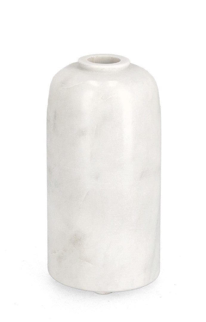 Vaza decorativa din marmura, Kandy Alb, Ø7,5xH15 cm