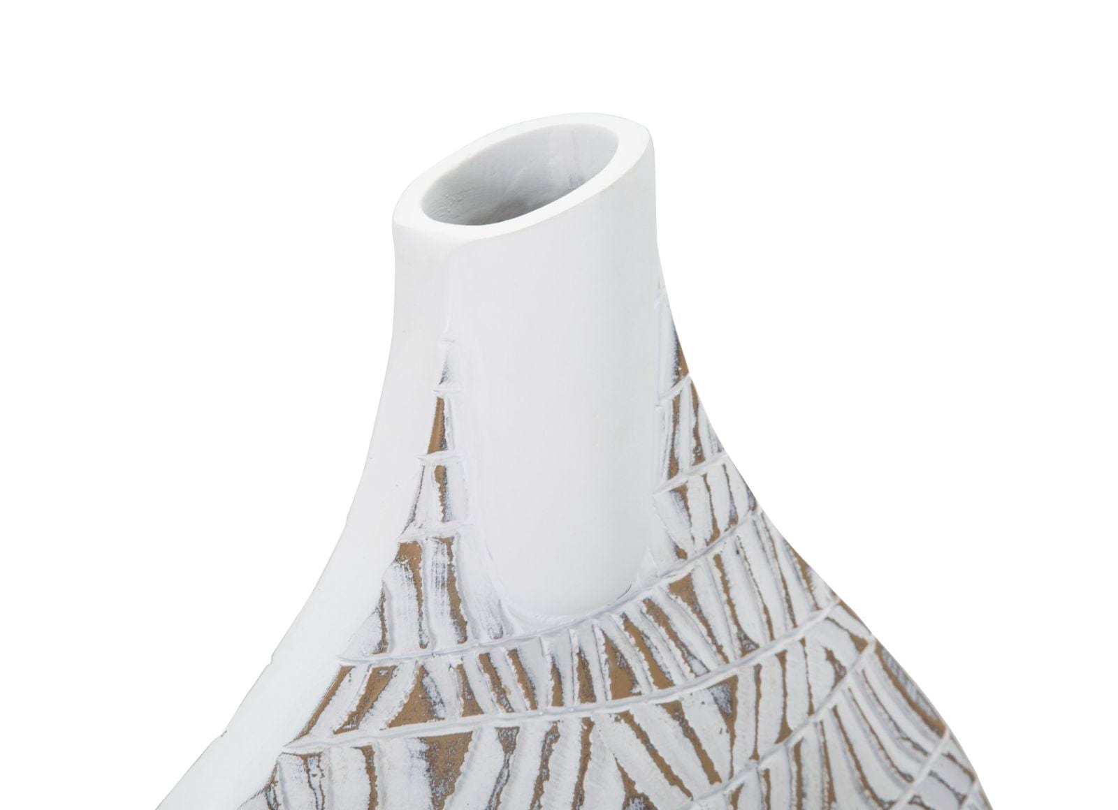 Vaza decorativa din polirasina, Nairobi Alb Antichizat, L30,5xl11,5xH46,5 cm (3)