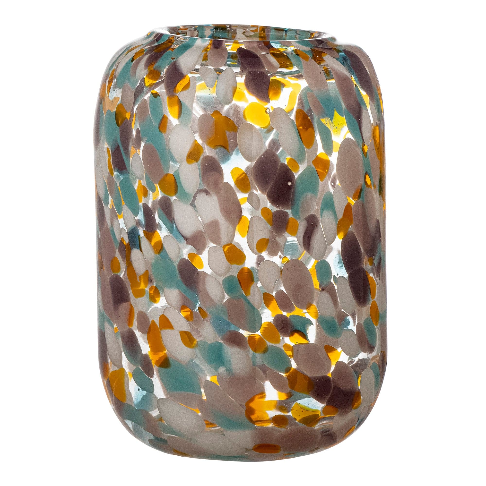 Vaza decorativa din sticla, Vidia Portocaliu, Ø13xH18 cm