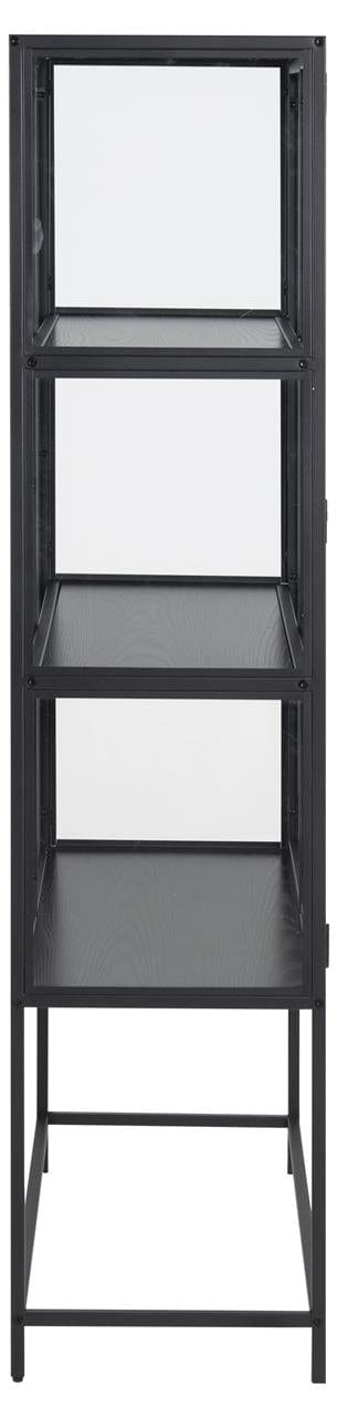 Vitrina din metal si sticla cu 2 usi Seaford Negru, l77xA35xH150 cm (6)