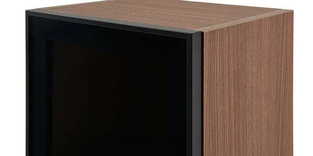 BFSummer Vitrina suspendata din pal cu 1 usa Louisa Nuc / Negru, l33,6xA27,5xH90,5 cm