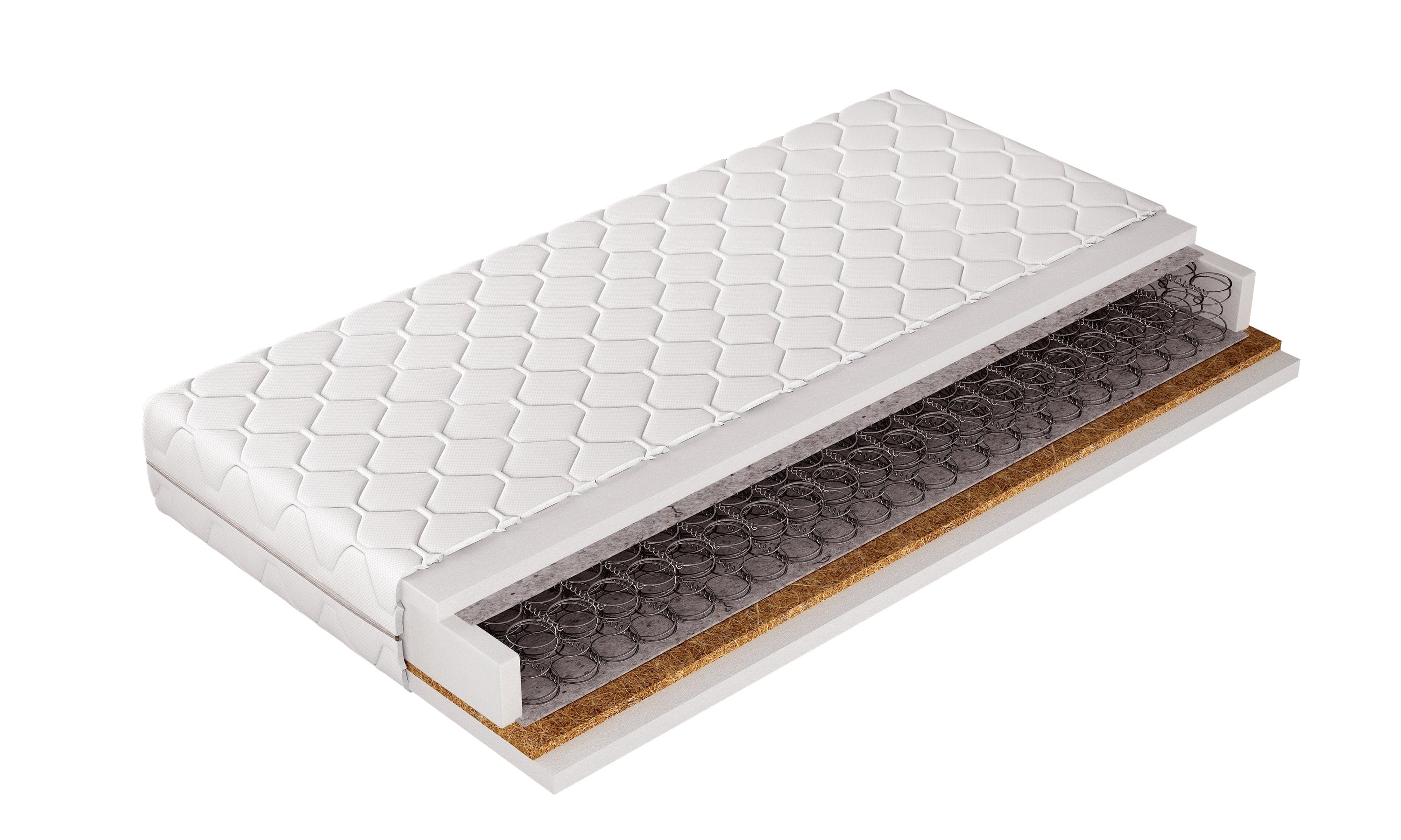 Wersal 200 x 140 cm WERNIGHT, Saltea Standard cu arcuri Bonell, Spuma poliuretanica si Cocos,cu Husa Detasabila Lavabila, Antialergica, H2/H3, 18 cm Grosime