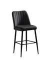 Set 4 scaune de bar tapitate cu stofa si picioare metalice, Vento Velvet Antracit / Negru, l49xA45xH99 cm (2)