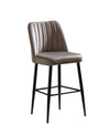 Set 4 scaune de bar tapitate cu stofa si picioare metalice, Vento Velvet Cappuccino / Negru, l49xA45xH99 cm (2)