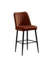 Set 4 scaune de bar tapitate cu stofa si picioare metalice, Vento Velvet Caramiziu / Negru, l49xA45xH99 cm (2)