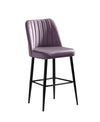 Set 4 scaune de bar tapitate cu stofa si picioare metalice, Vento Velvet Lila / Negru, l49xA45xH99 cm (2)