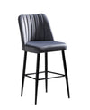 Set 2 scaune de bar tapitate cu stofa si picioare metalice, Vento Velvet Gri / Negru, l49xA45xH99 cm (2)