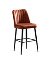 Set 2 scaune de bar tapitate cu stofa si picioare metalice, Vento Velvet Caramiziu / Negru, l49xA45xH99 cm (2)