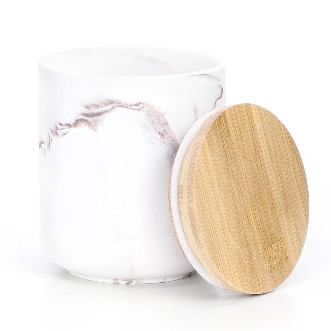 Suport din ceramica si lemn pentru accesorii de birou, Apalla Alb / Cappuccino, Ø8,5xH9,4 cm (1)