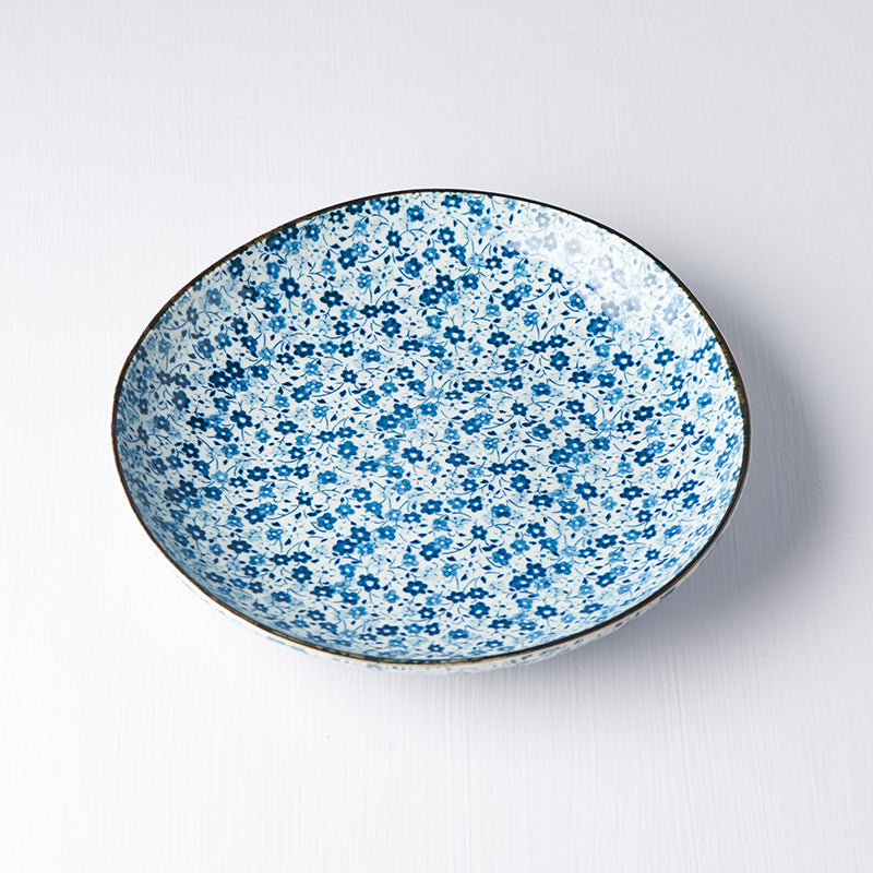 Platou pentru servire, din ceramica, Blue Daisy Albastru, Ø23xH4 cm (1)