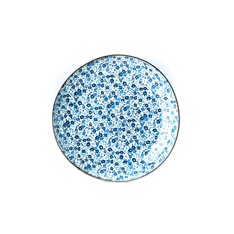 Platou pentru servire, din ceramica, Blue Daisy Albastru, Ø23xH4 cm