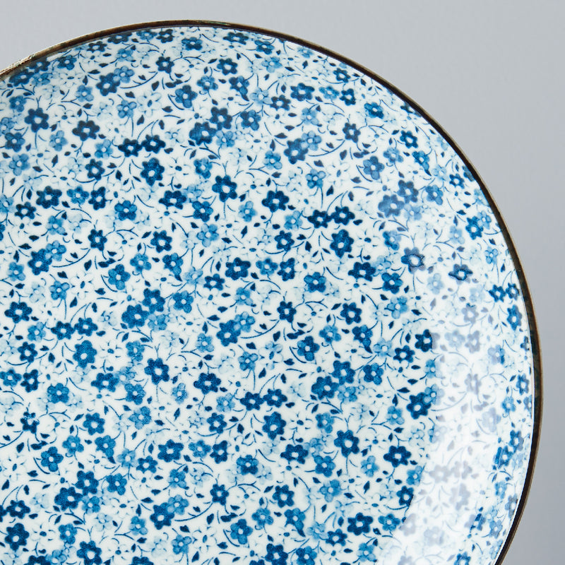 Platou pentru servire, din ceramica, Blue Daisy Albastru, Ø23xH4 cm (2)