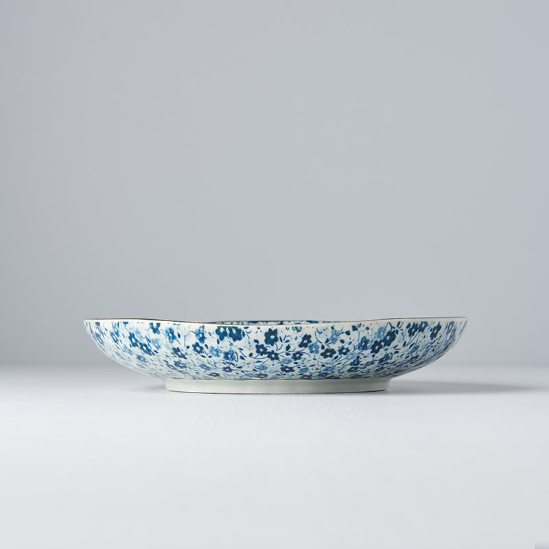 Platou pentru servire, din ceramica, Blue Daisy Albastru, Ø23xH4 cm (3)