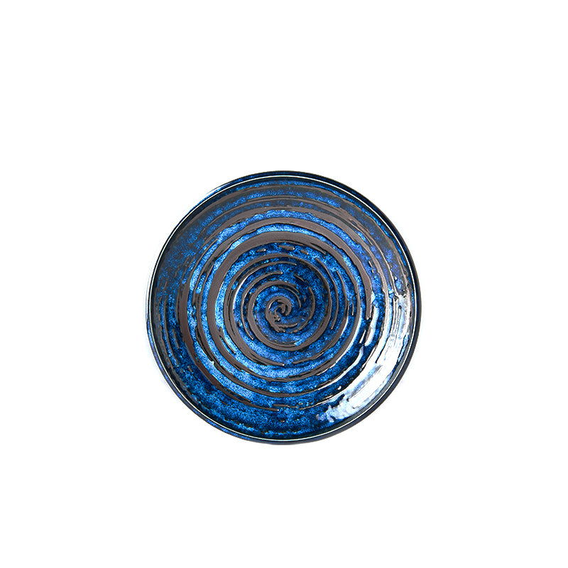 Platou pentru servire, din ceramica, Swirl Albastru, Ø19xH3,5 cm