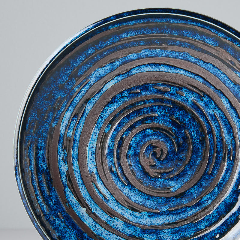 Platou pentru servire, din ceramica, Swirl Albastru, Ø19xH3,5 cm (1)