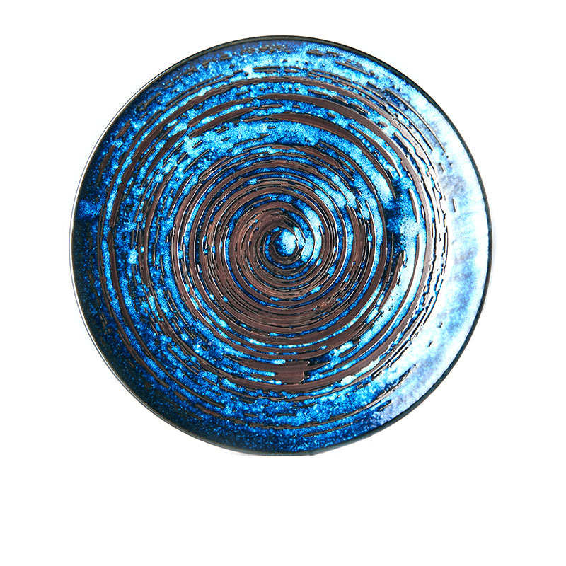 Platou pentru servire, din ceramica, Swirl Albastru, Ø28,5xH3 cm