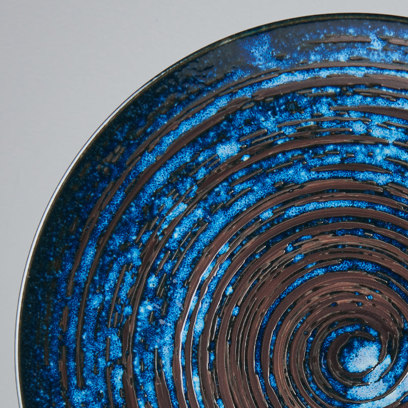 Platou pentru servire, din ceramica, Swirl Albastru, Ø28,5xH3 cm (1)