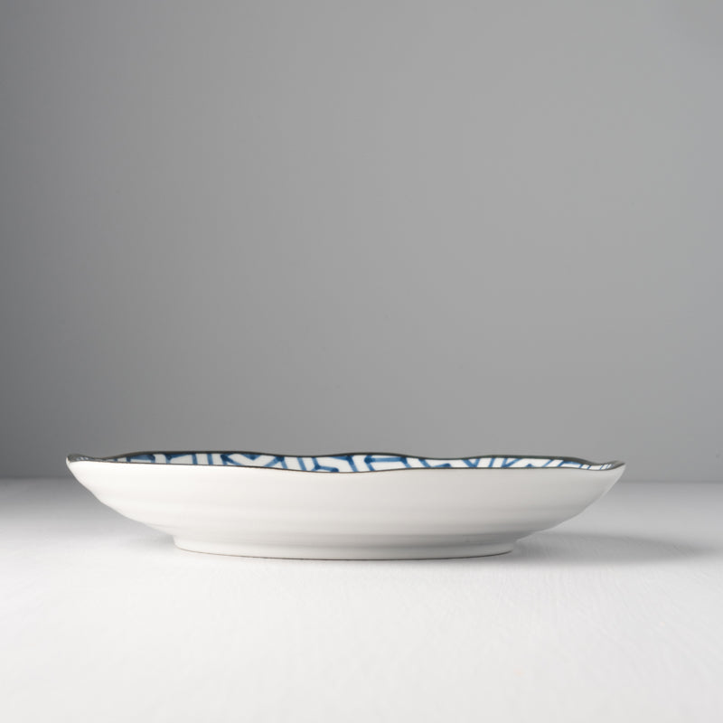 Platou pentru servire, din ceramica, Ikat Albastru, Ø23xH3,5 cm (2)