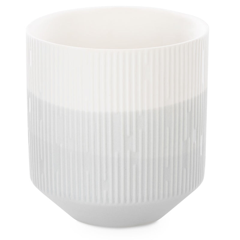 Suport din ceramica pentru accesorii de birou, Fino Alb / Gri, Ø9xH9,8 cm