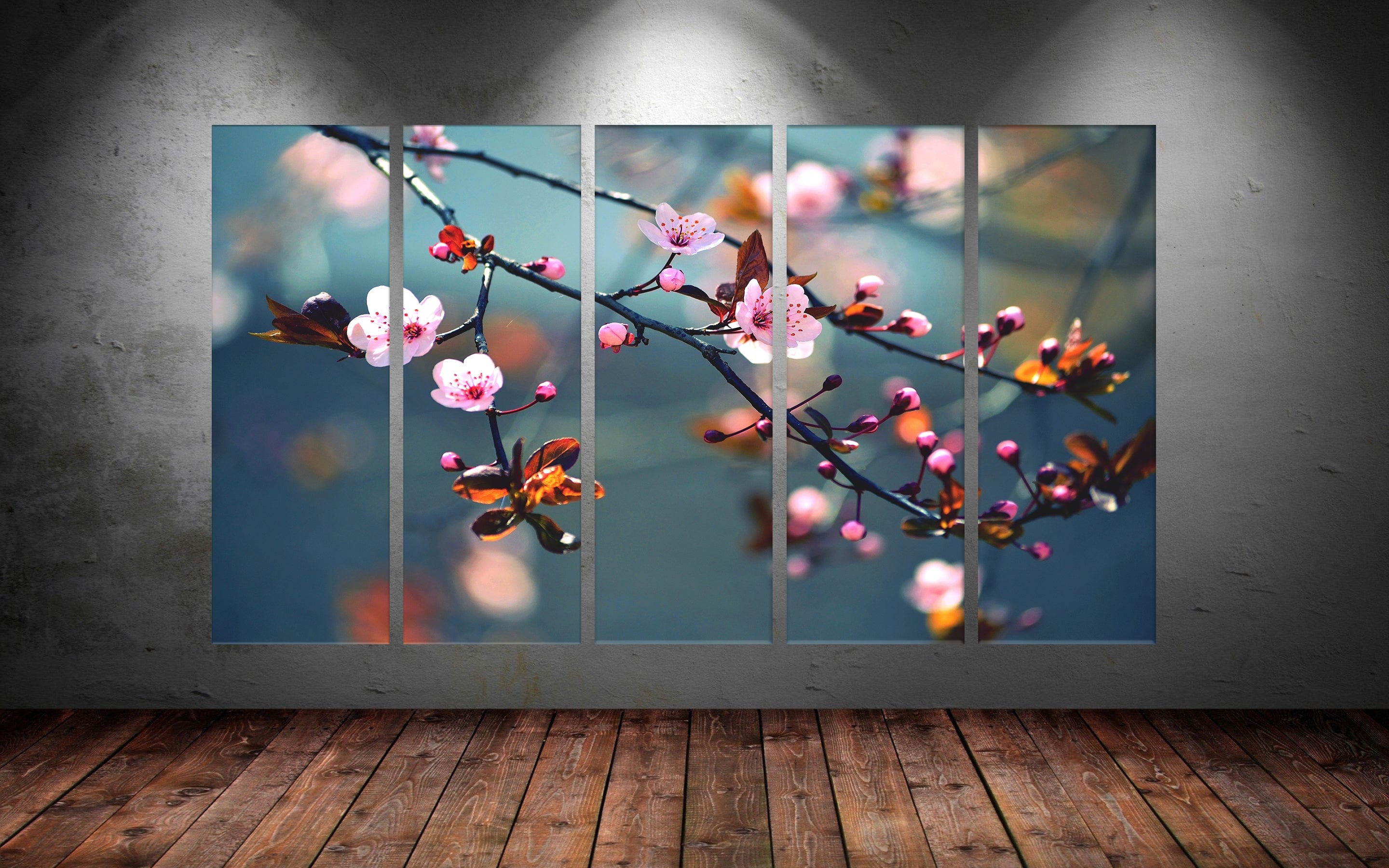 Tablou 5 piese Canvas Flora 95 Multicolor, 150 x 90 cm