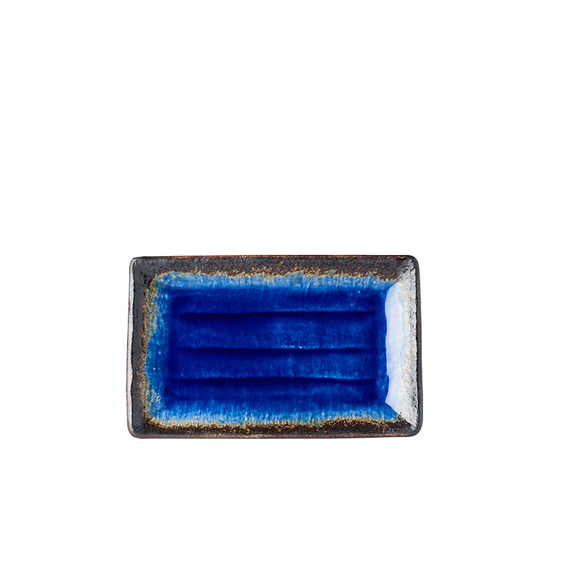 Platou pentru servire, din ceramica, Cobalt Albastru, L21,5xl13,5xH3 cm