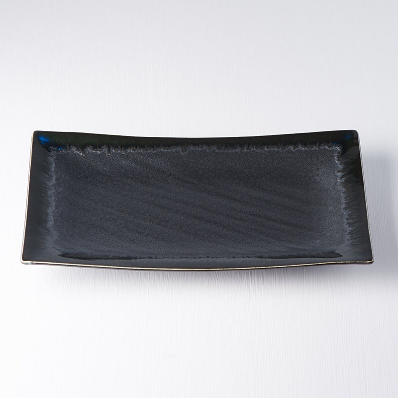 Platou pentru servire, din ceramica, Matt Negru, L33xl19xH3,5 cm (2)