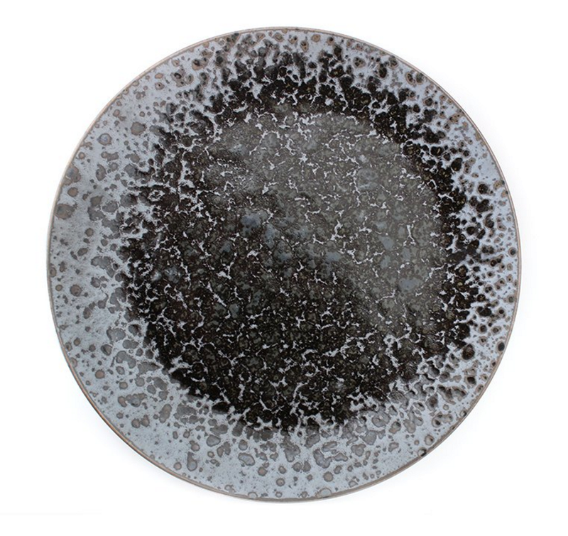 Platou pentru servire, din ceramica, Pearl Negru, Ø28,5xH3 cm (2)