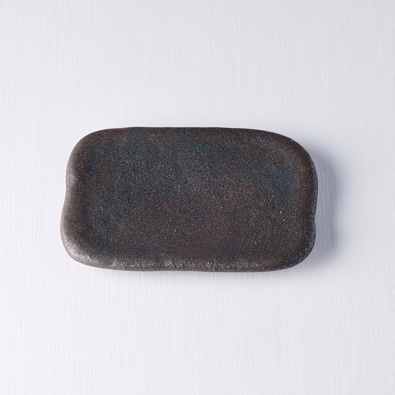 Platou pentru servire, din ceramica, Stone Negru, L22xl13xH2 cm (2)