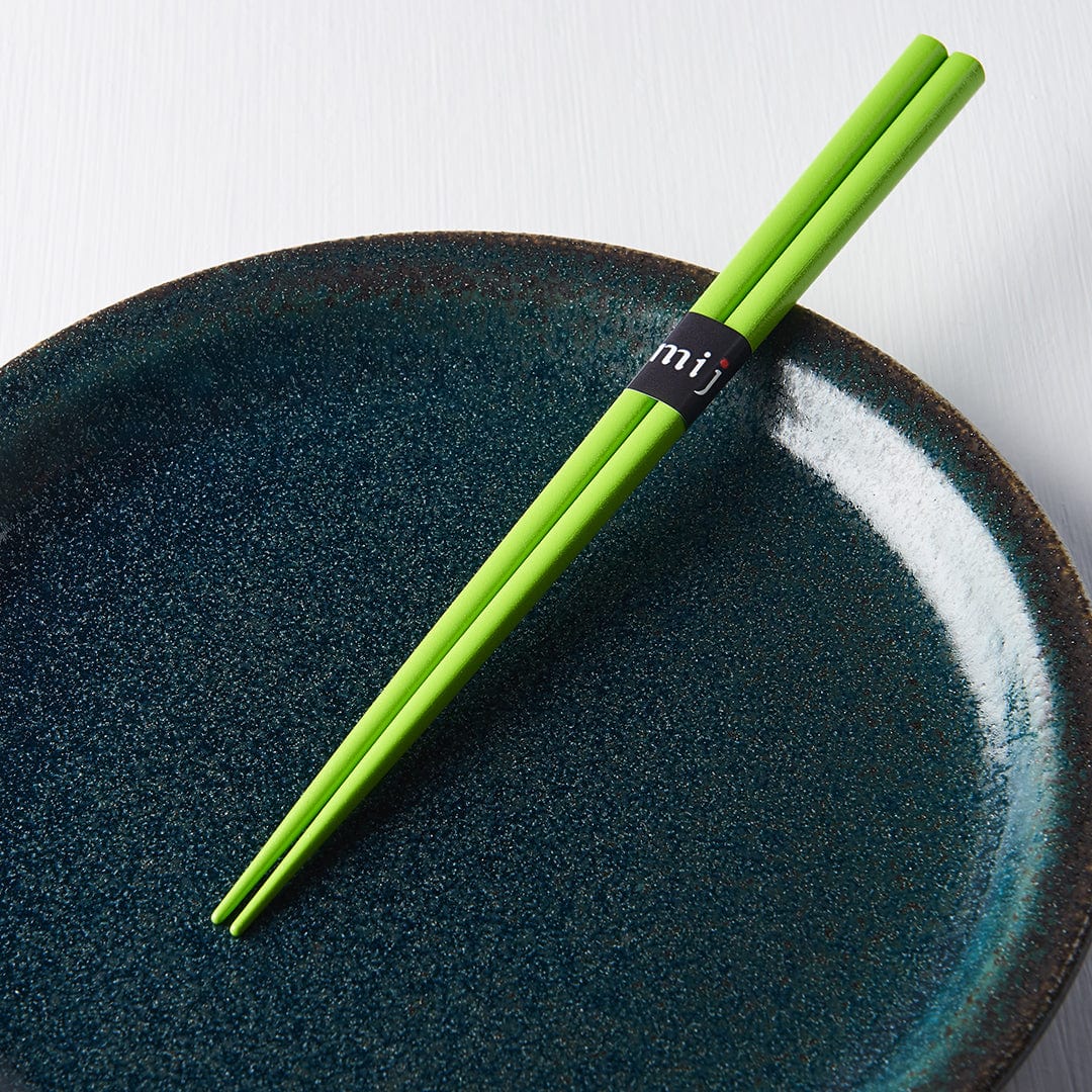 Set 2 betisoare japoneze, din lemn, Chopsticks Verde, 22,5 cm (2)