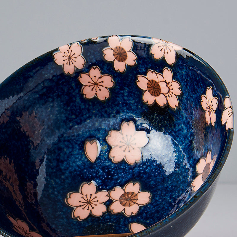 Set 2 boluri cu 4 bete japoneze, din ceramica, Sakura Albastru, 400 ml (3)