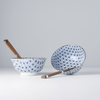 Set 2 boluri cu 4 bete japoneze, din ceramica, Starburst Albastru, 400 ml (2)