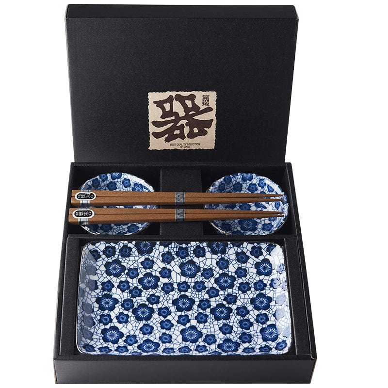 Set japonez pentru servire sushi, din ceramica, Plum Albastru, 4 piese (3)