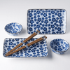 Set japonez pentru servire sushi, din ceramica, Plum Albastru, 4 piese (1)