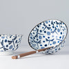 Set 2 boluri cu 4 bete japoneze, din ceramica, Dragonfly Albastru, 400 ml (1)