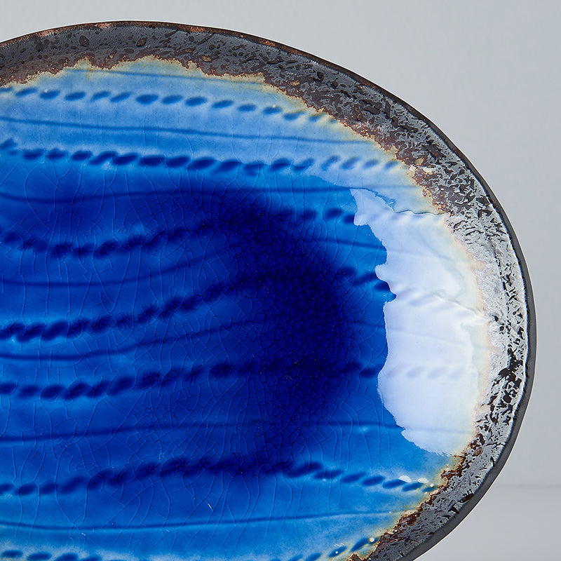 Platou pentru servire, din ceramica, Cobalt Albastru, L24xl20xH3 cm (1)