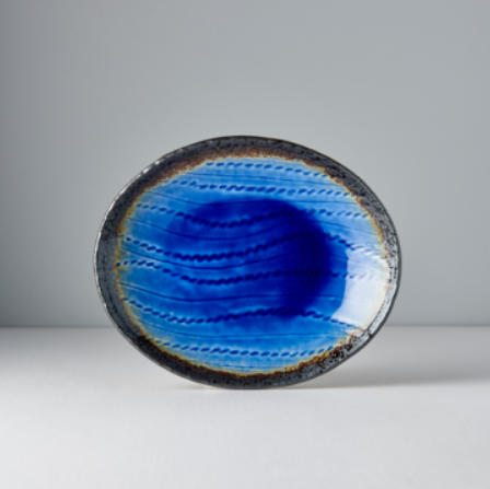 Platou pentru servire, din ceramica, Cobalt Albastru, L24xl20xH3 cm (2)