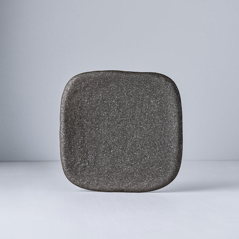 Platou pentru servire, din ceramica, Stone Negru, L19xl19xH2 cm (1)