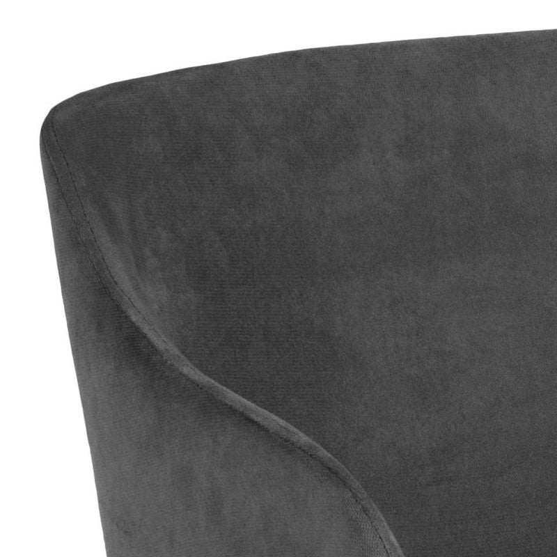 Set 2 scaune tapitate cu stofa si picioare metalice Casablanca Velvet Antracit / Negru, l52xA54,5xH79,5 cm (7)