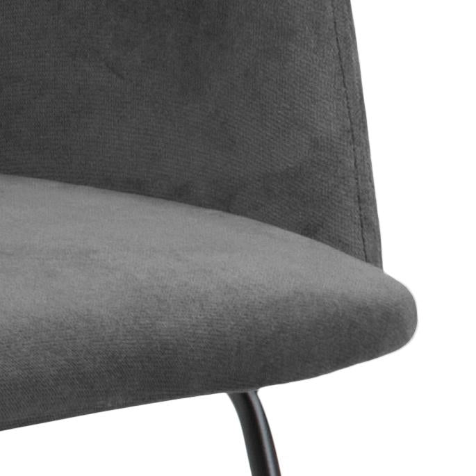 Set 2 scaune tapitate cu stofa si picioare metalice Casablanca Velvet Antracit / Negru, l52xA54,5xH79,5 cm (6)