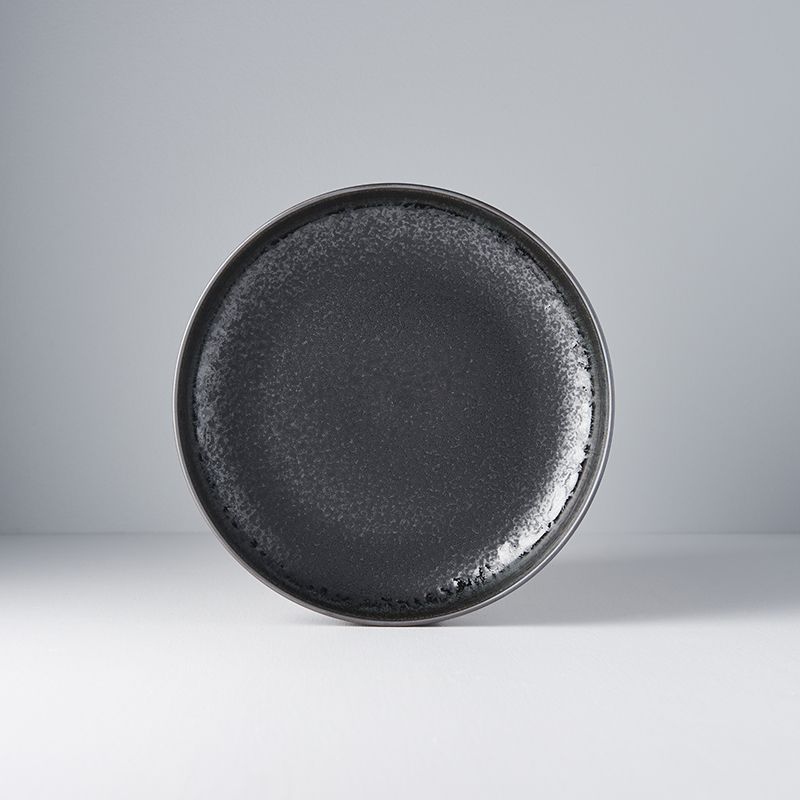 Platou pentru servire, din ceramica, Matt Negru, Ø22xH4,5 cm (1)