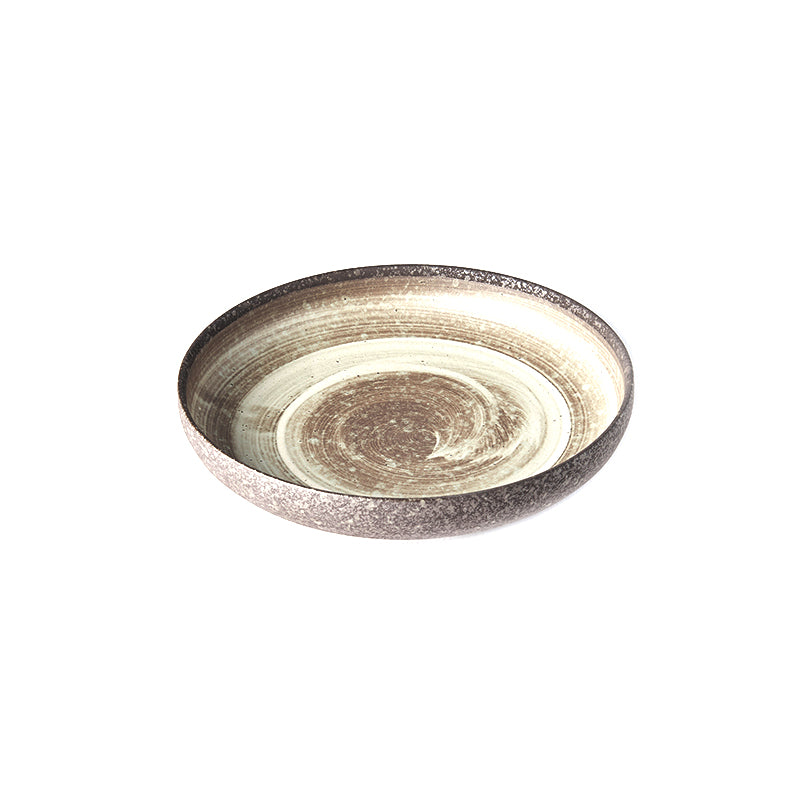 Platou pentru servire, din ceramica, Nin-Rin Bej, Ø22xH4,5 cm
