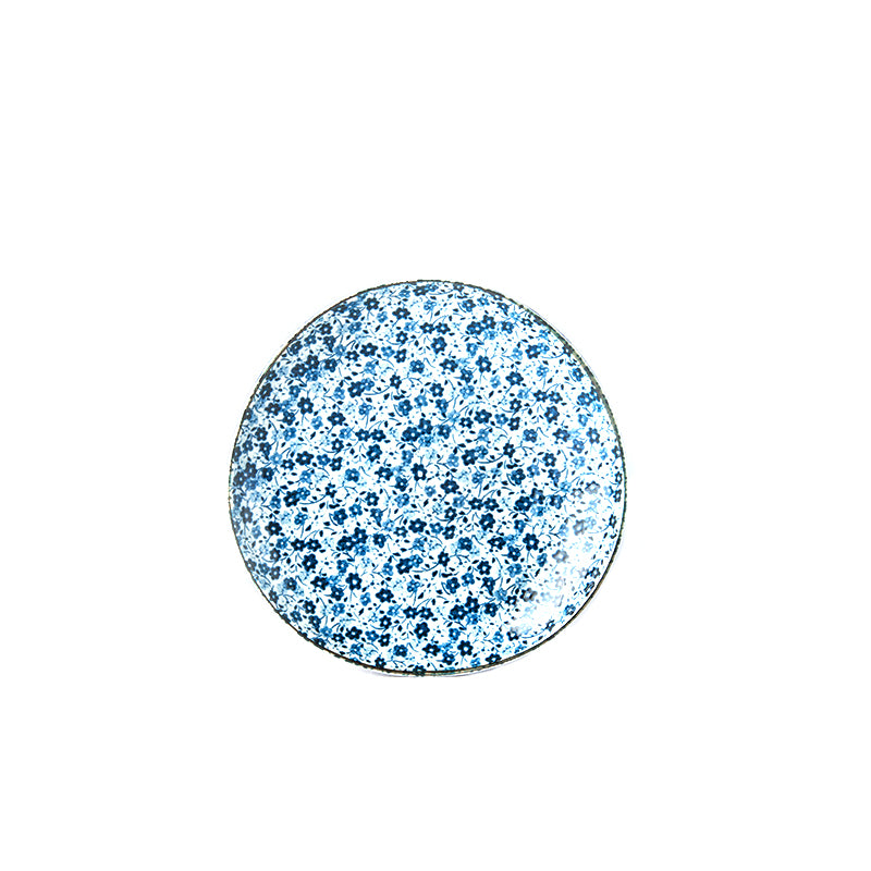 Platou pentru servire, din ceramica, Blue Daisy Albastru, Ø19xH3,5 cm