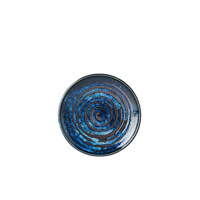 Platou pentru servire, din ceramica, Swirl Albastru, Ø17xH2,5 cm