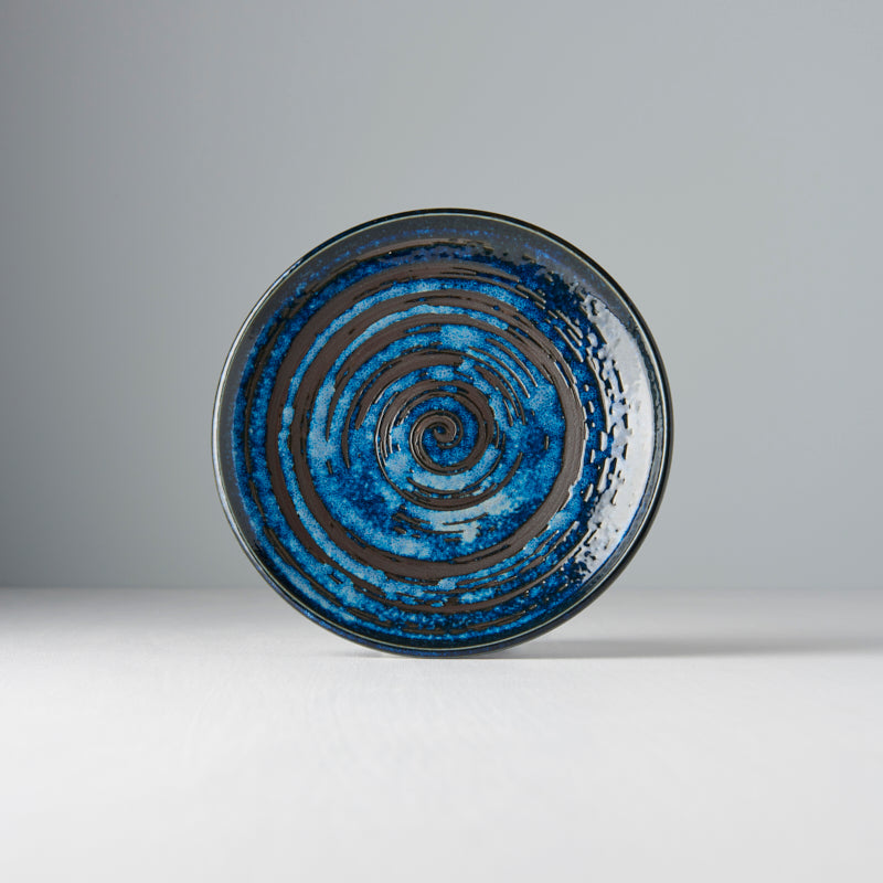 Platou pentru servire, din ceramica, Swirl Albastru, Ø17xH2,5 cm (3)