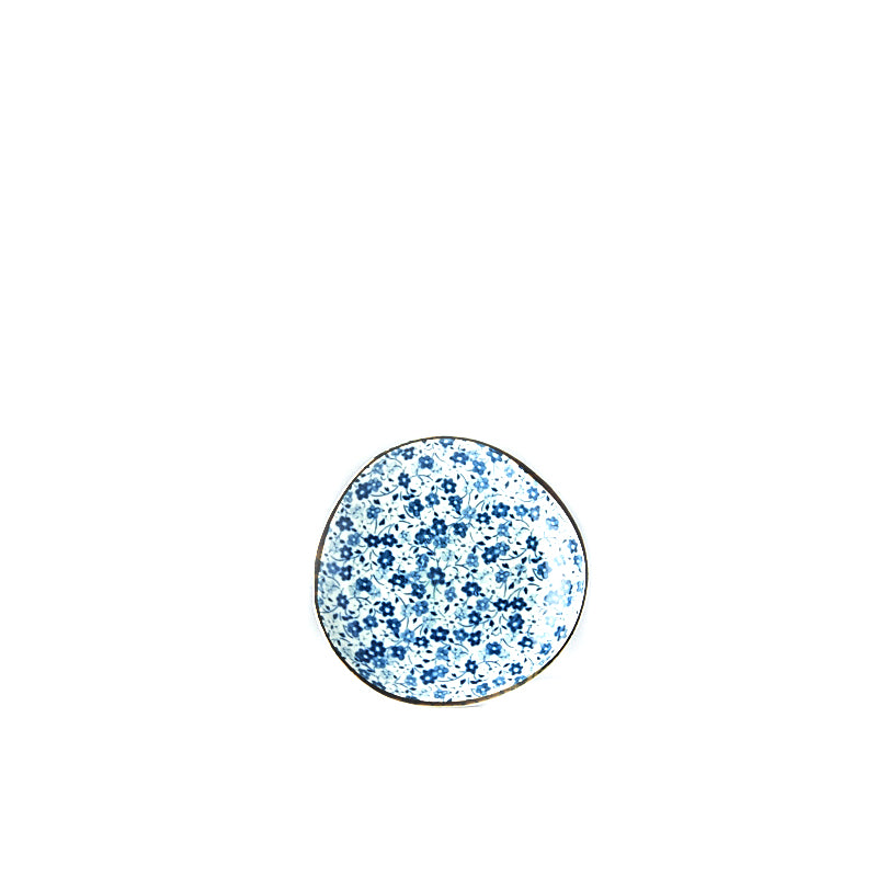 Platou pentru servire, din ceramica, Blue Daisy Albastru, Ø12xH2,5 cm
