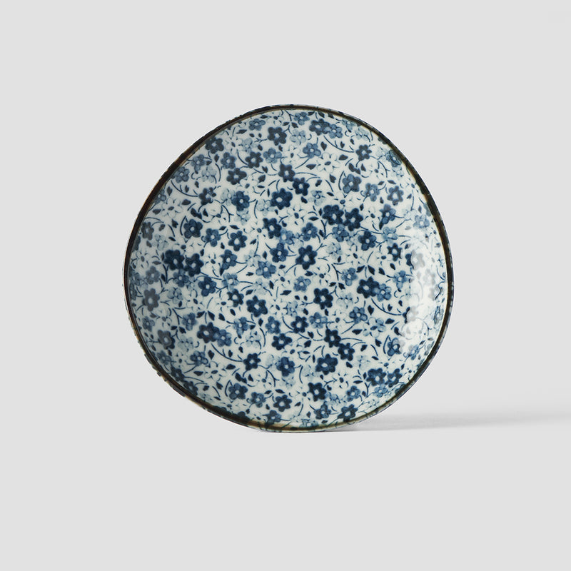 Platou pentru servire, din ceramica, Blue Daisy Albastru, Ø12xH2,5 cm (2)