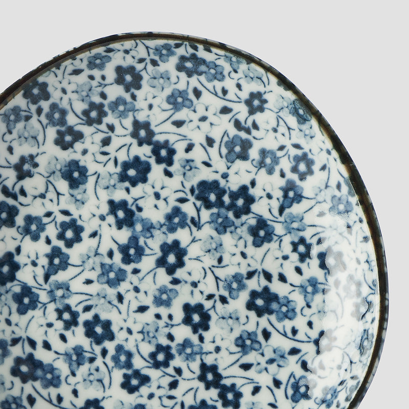 Platou pentru servire, din ceramica, Blue Daisy Albastru, Ø12xH2,5 cm (1)