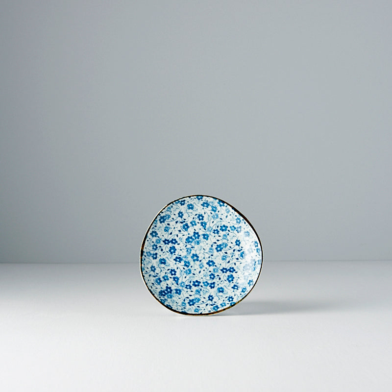 Platou pentru servire, din ceramica, Blue Daisy Albastru, Ø12xH2,5 cm (3)