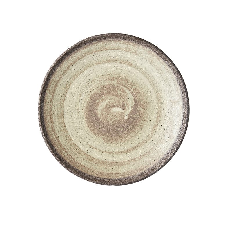 Platou pentru servire, din ceramica, Nin-Rin Bej, Ø25,5xH3,5 cm